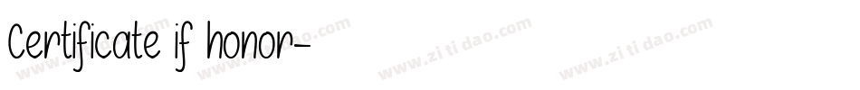Certificate if honor字体转换